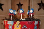 thomas the tank engine cake pops